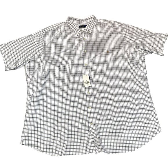 Polo Ralph Lauren Shirt Men 4XLT Blue Check Button Down Old Money‎ Preppy - Picture 1 of 10